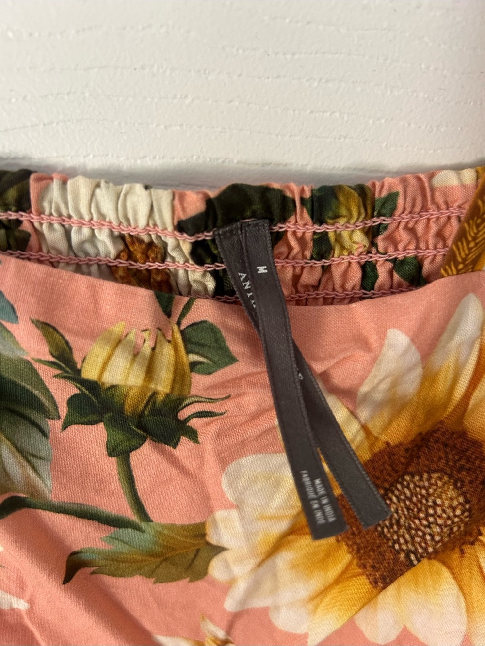 Anthropologie Helena Square Neck Pink Sunflower Tiered Midi Dress - Picture 4 of 5